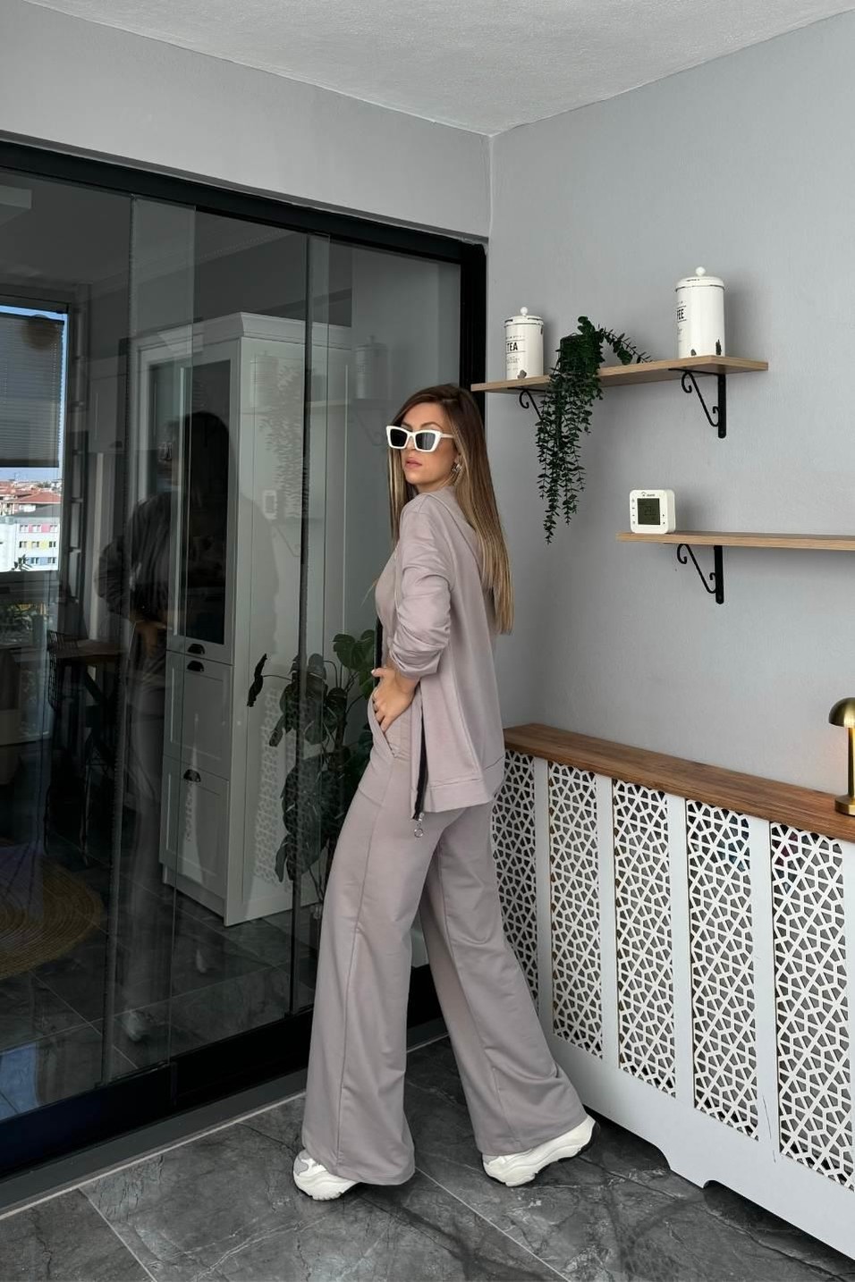 TakımÜçlü Set Eşofman Takımı Vizon