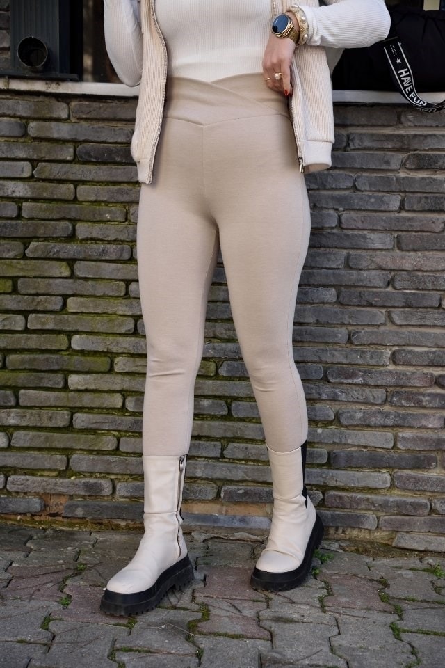 TaytÇapraz Bel Çelik Tayt Nude