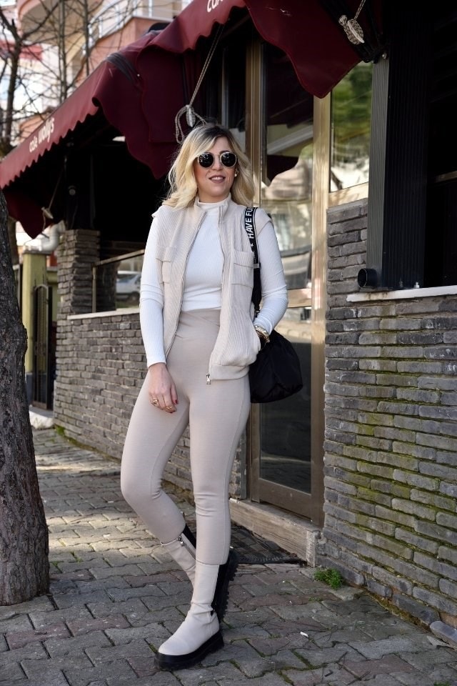 TaytÇapraz Bel Çelik Tayt Nude