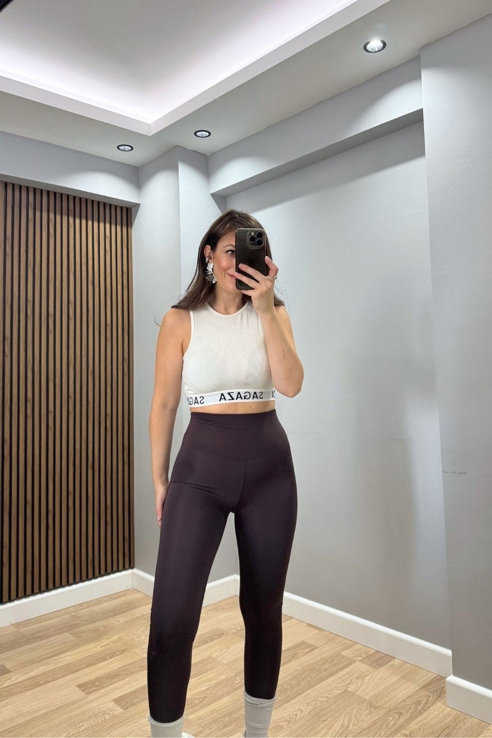 TaytMarka Model Premium Şardonlu Tayt Kahverengi