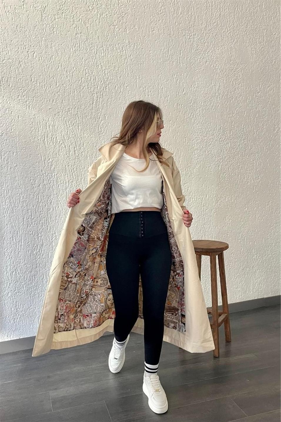 TrençkotAstarı Detaylı Trençkot Taş