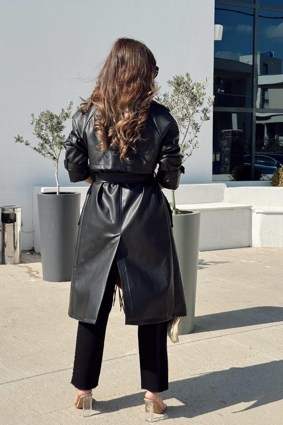 TrençkotMidnight Luxe Deri Trençkot Siyah