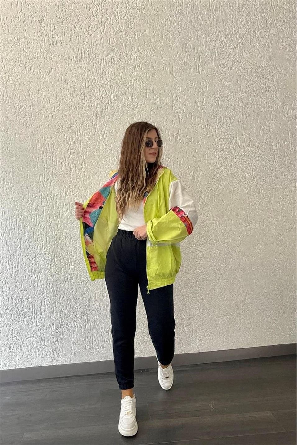 TrençkotRenkli Yağmurluk Lime