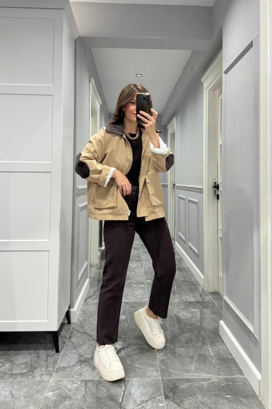 TrençkotVelvet Storm Trench Bej