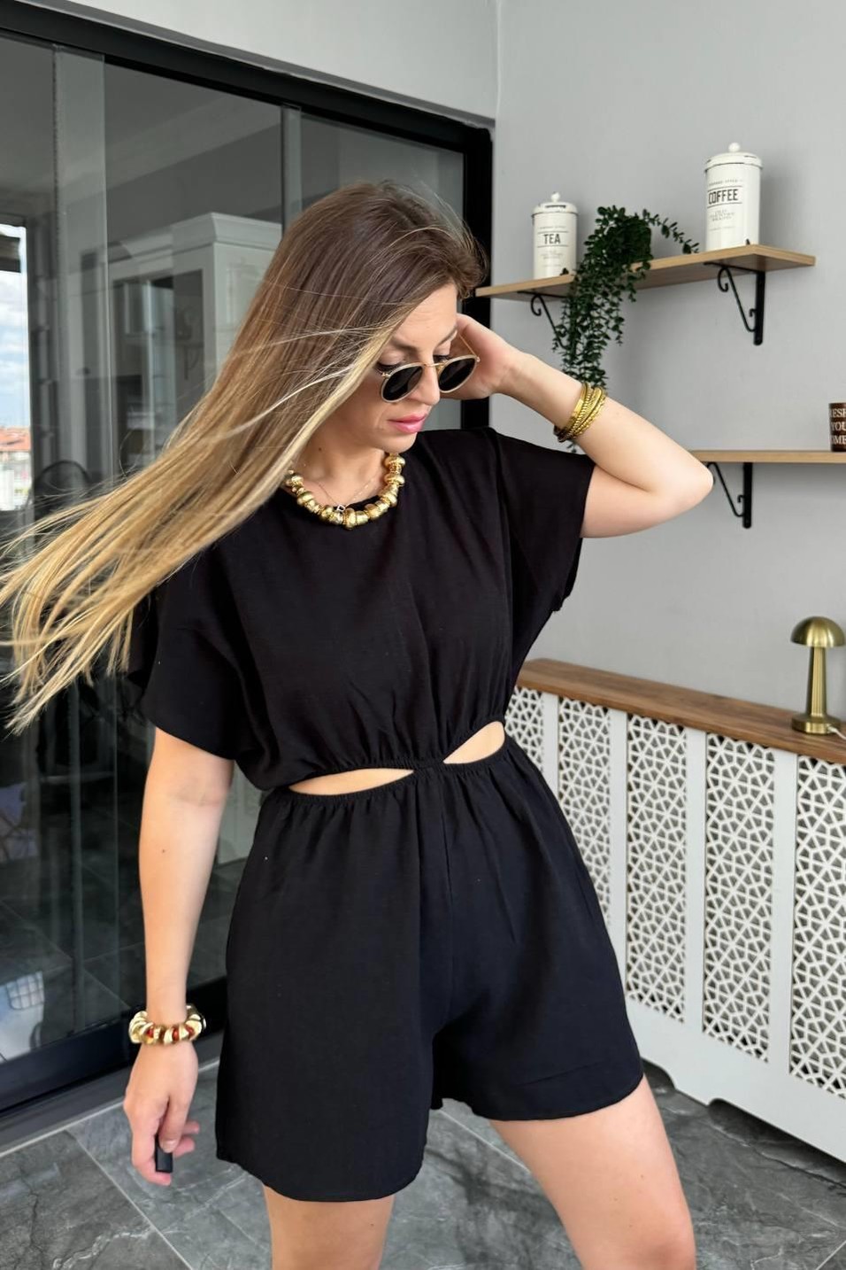 TulumZr Model Bel Dekolteli Tulum Siyah