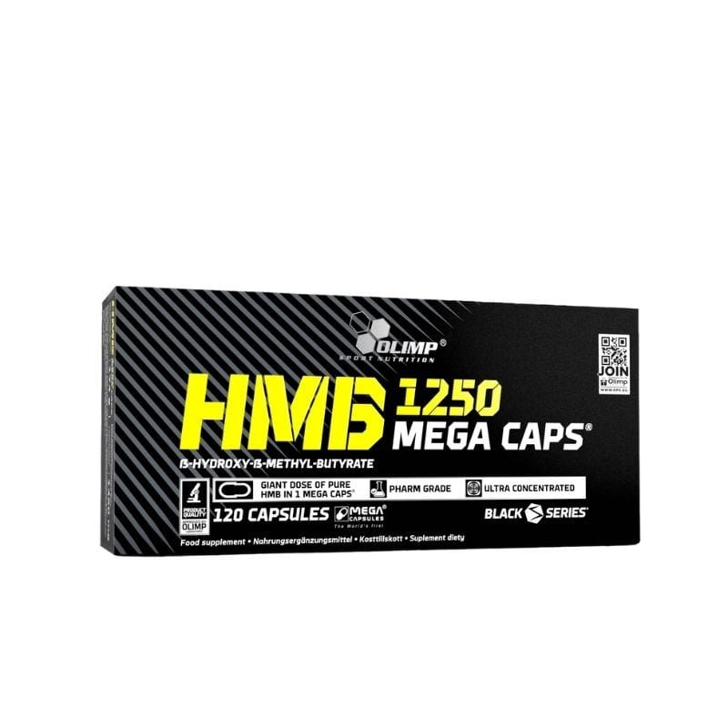 Olimp HMB 1250 Mega Caps 120 kapsül — kapsül başına 1.250 mg kalsiyum HMB