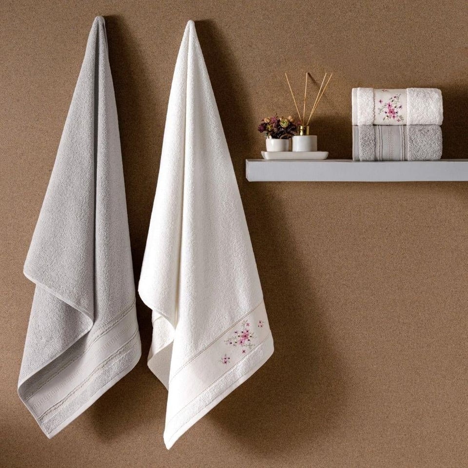 Taç Vega Pure Cotton Pamuk Hamam Seti Krem Vizon