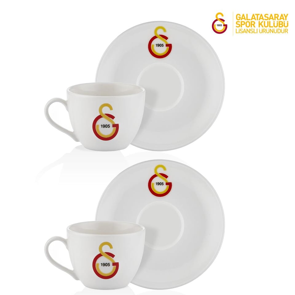Neva N3474 Galatasaray Lisanslı Arma Logo 2'li Çay Fincan Takımı