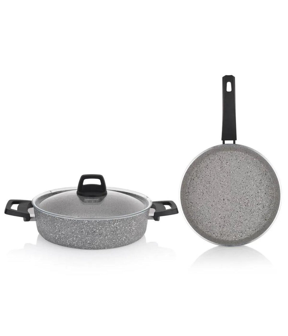 Schafer 1S1621-22006-GRI01 Eternal Basık Tencere 26Cm+Tava 26Cm-2 Li Set-Gri