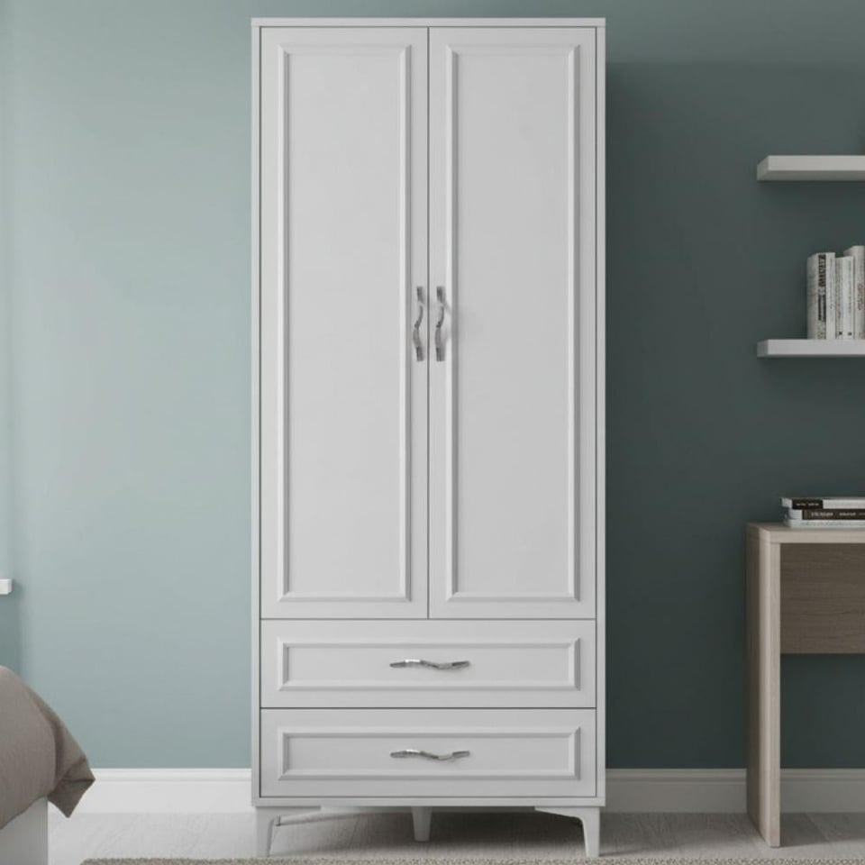 Buğra 2 Kapılı Gardırop Parlak Sedef