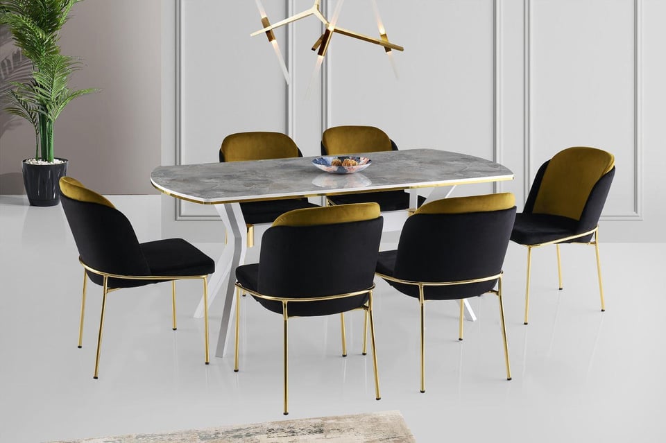 İkon Salon Masa Takımı 6 Sandalyeli