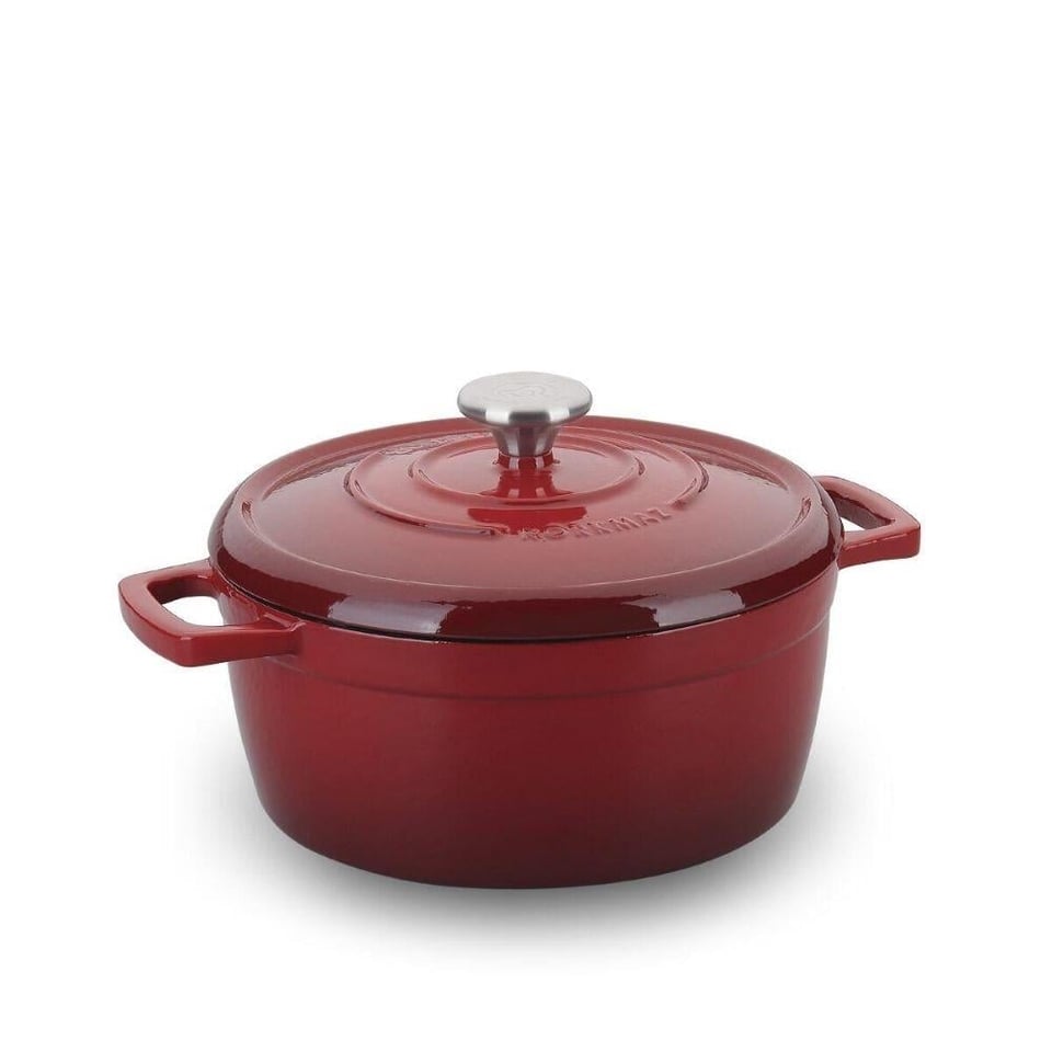 Korkmaz A2829-1 Casta Döküm Tencere 24x10,5 Kırmızı