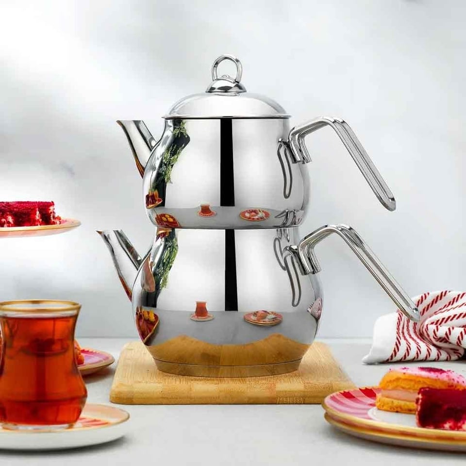 Schafer 1S5417-15001-INX01 Opal Çelik Çaydanlık Takımı 3 Parça-Inox