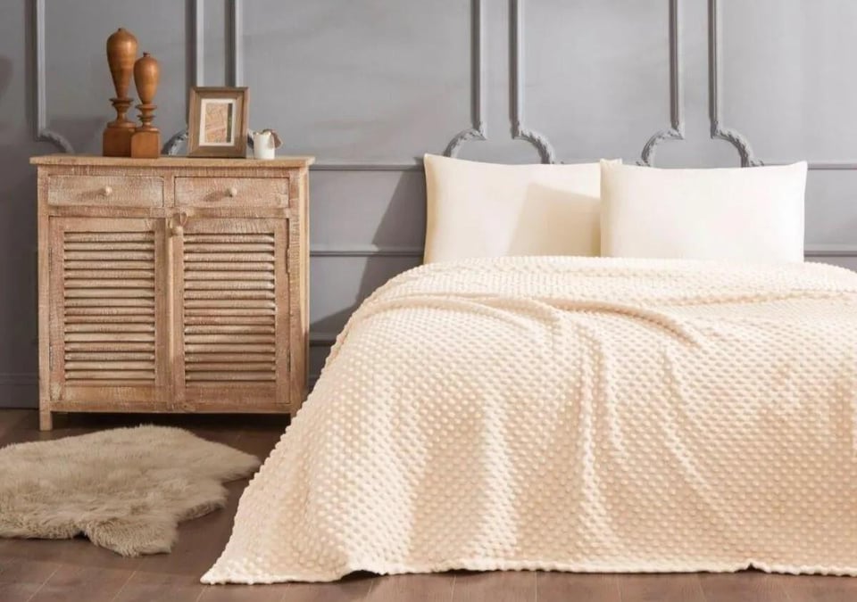 ÖZDİLEK TOMURCUK BEJ PVC TEK KİŞİLİK BATTANIYE 