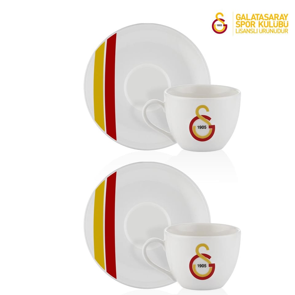 Neva N3473 Galatasaray Lisanslı Çizgili 2'li Çay Fincan Takımı