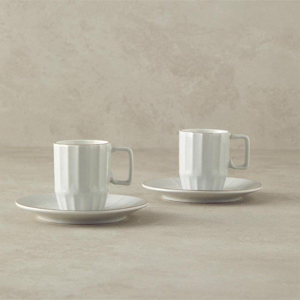 Englısh Home Angely Kahve Fincan Takımı 80 ml Beyaz 2kişilik