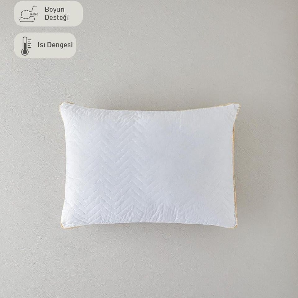 Englısh Home Air Plus Beyaz-Gold Fileli Mikrofiber Yastık 50x70cm
