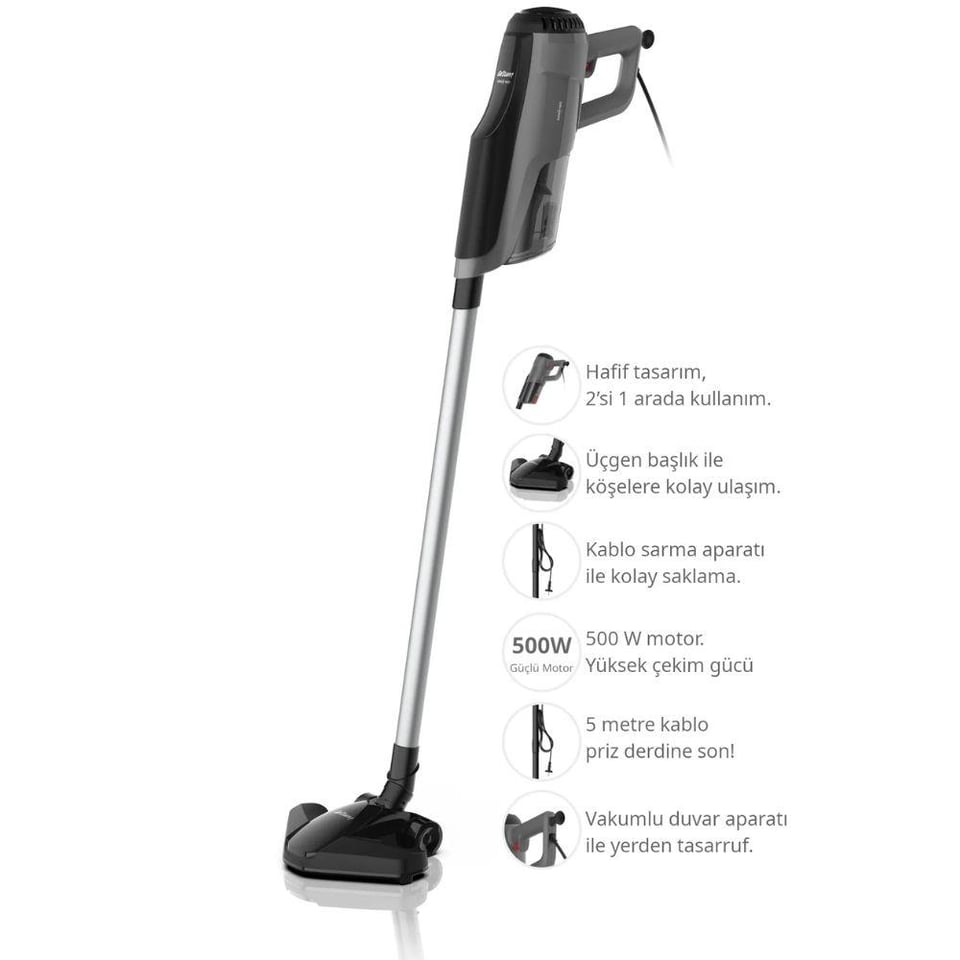 Arzum AR4111-17 Gırgır Neo 2 Si 1 Arada Cyclonıc Dikey Süpürge-Gri