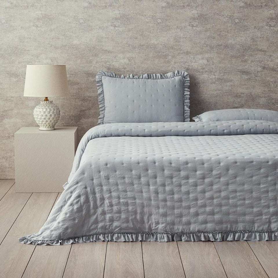 Englısh Home Swanky Gri Çok Amaçlı Yatak Örtüsü Takımı Tk 160x220 cm