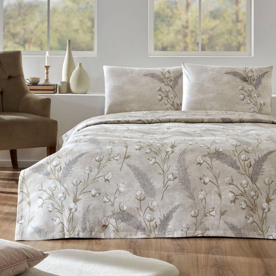 Özdilek Algodon Bej Çift Kişilik Pike Takımı