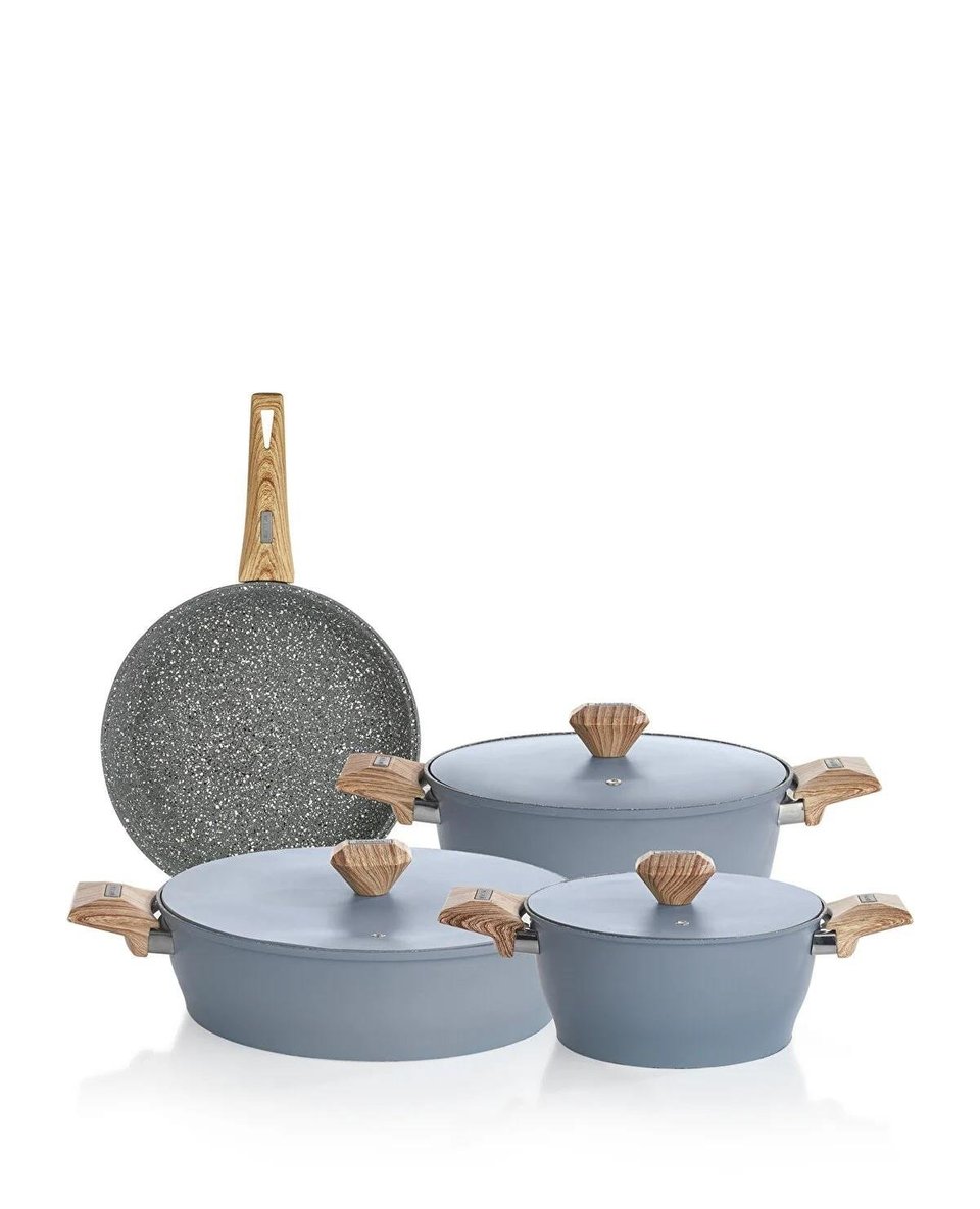 Schafer 1S7021-20003-MAV01 Toscana Döküm Tencere Seti 7 Parça-Mavi