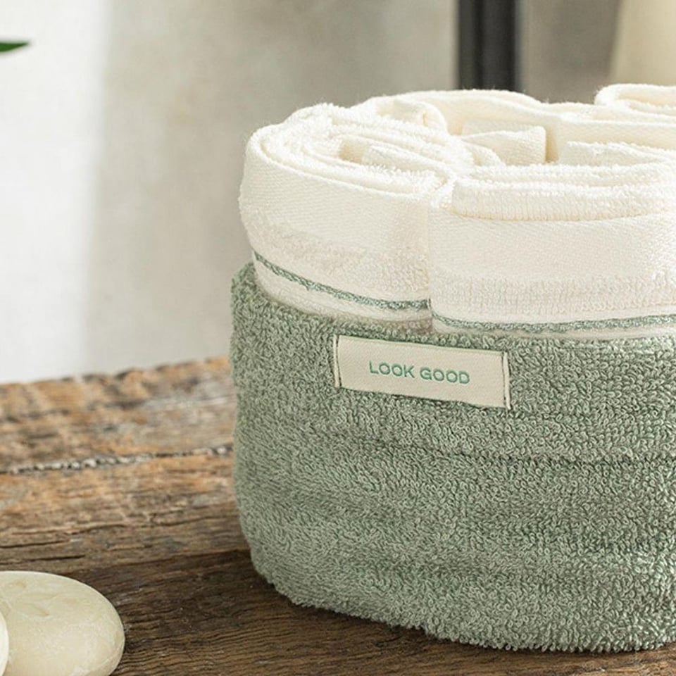 Englısh Home Quadro Su Yeşili Pamuklu El Havlusu Seti ( 4'lü) 30x40