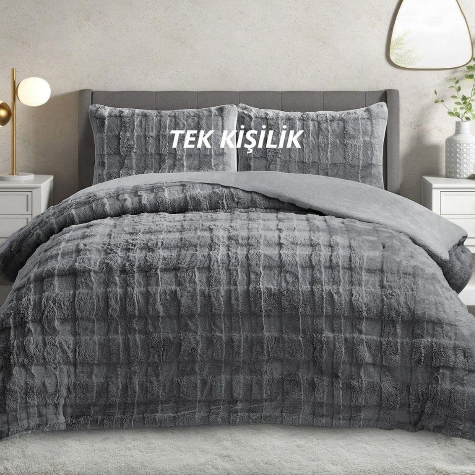 Daintyhome Siena Tek Kişilik  Yatak Örtüsü Takımı Antrasit