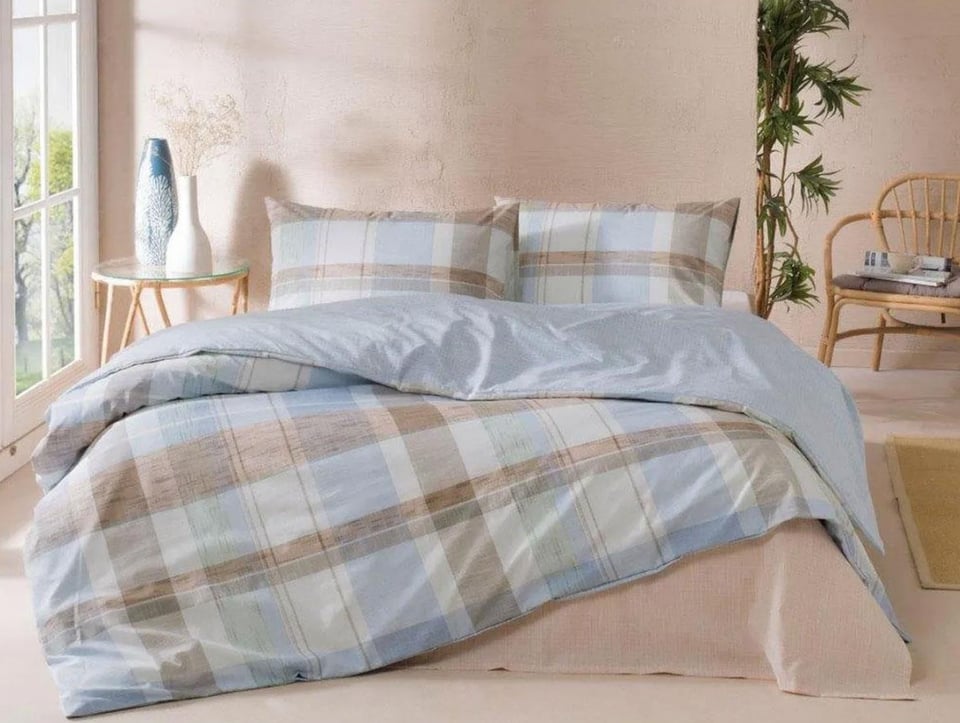 Özdilek Color Square Mavi Çift Kişilik Nevresim Takımı 8697353613548