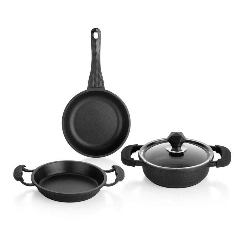 Schafer 1S0827-20003-SIY01 Crystal Döküm Mini Aile Seti 4 Parça-Siyah