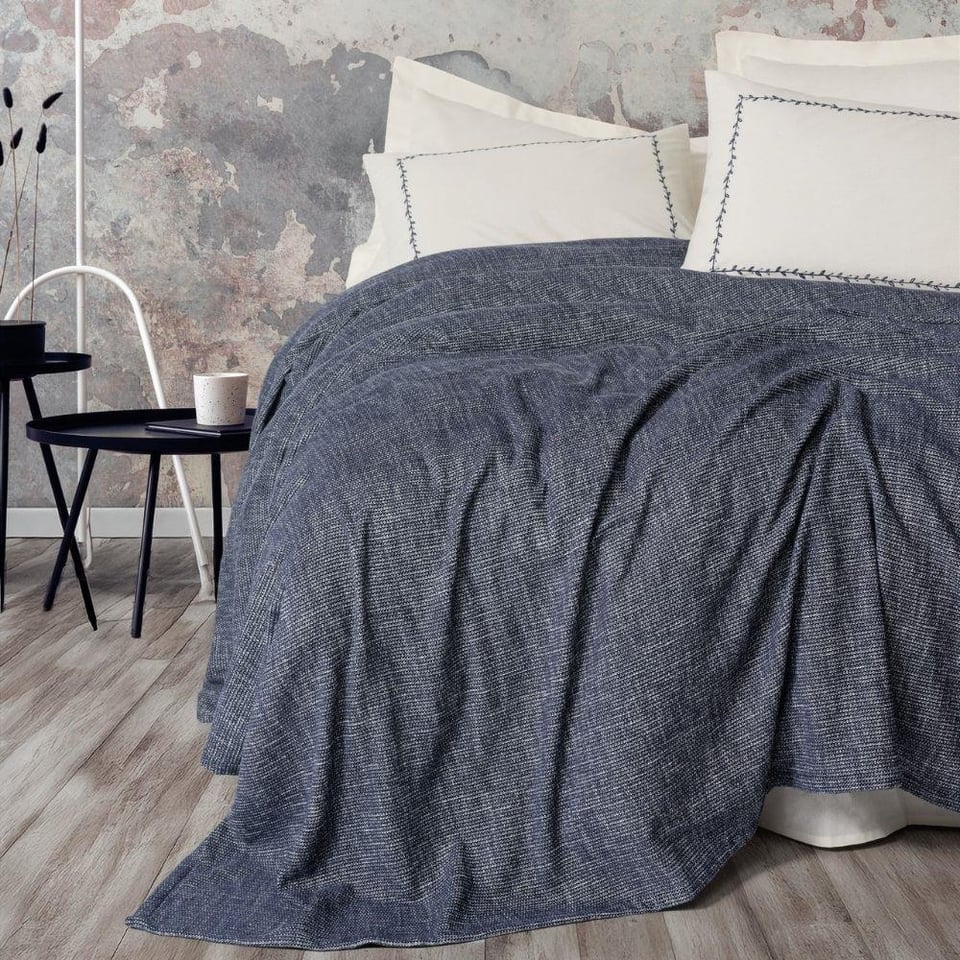 Cotton Box  Pıke Takımı Cb Embrova Sonıl Loom Lacıvert C.K. 8680108080993