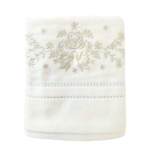 ÖZDİLEK SEDA BEYAZ HAVLU (50x90) NAKIŞLI