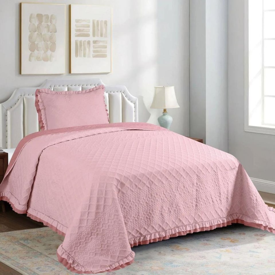 Daintyhome Sara Tek Kişilik Yatak Örtüsü Takımı Pudra