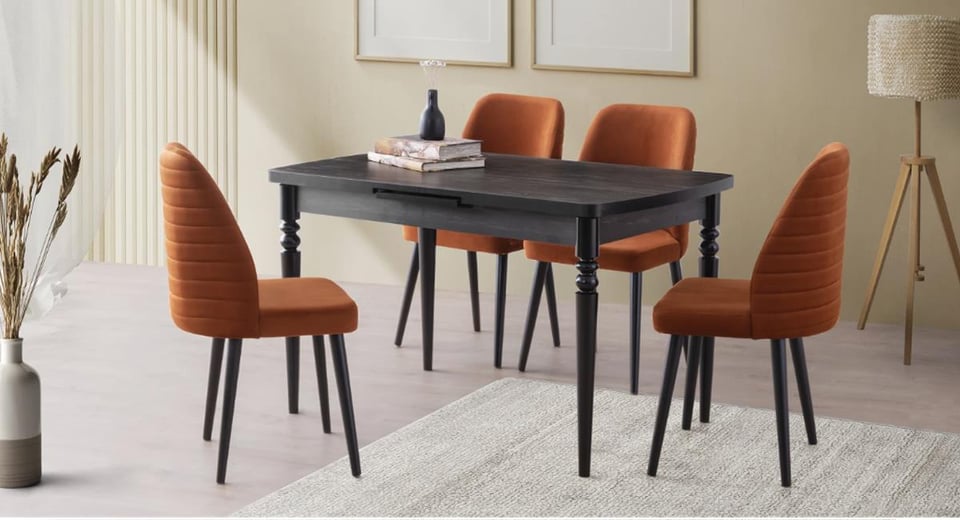 Venedik Masa Takımı (WN-3061 Venedik Masa Rebap/4 Ad.TT-310 Tutku Sandalye BF-06)