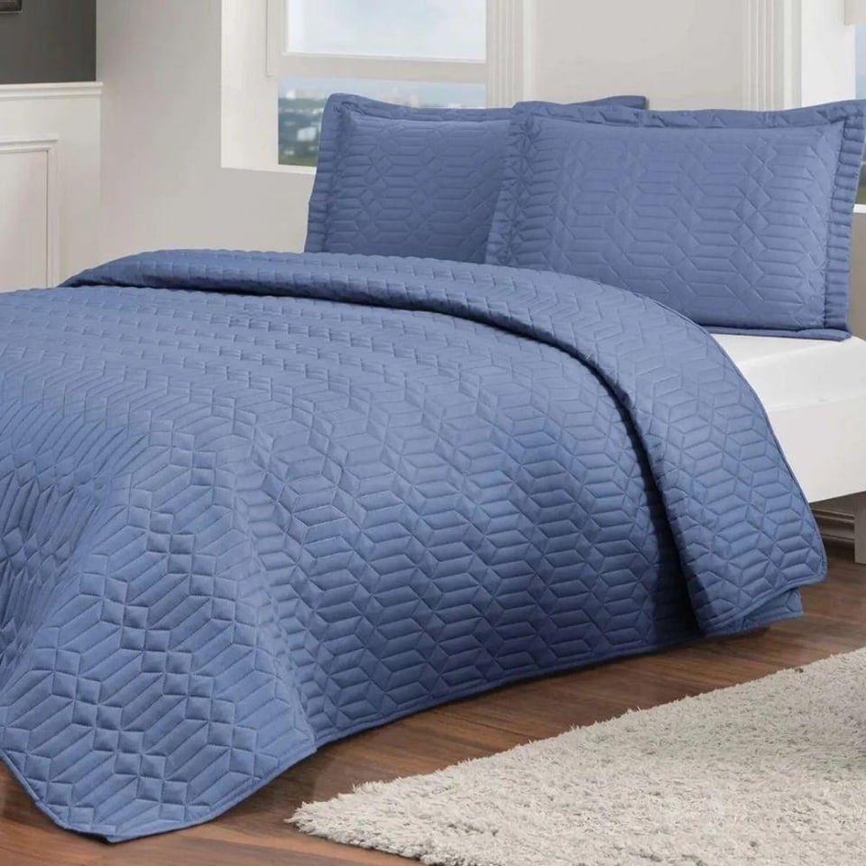 Taç Parley Lacivert Çift Kişilik Yatak Örtüsü - 4322