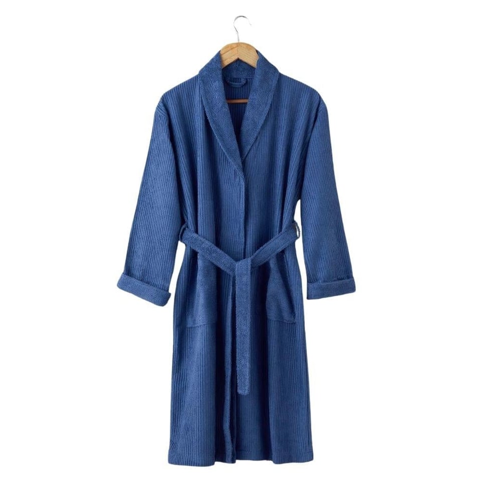 Englısh Home Summer Lacivert Pamuklu Bornoz L-XL