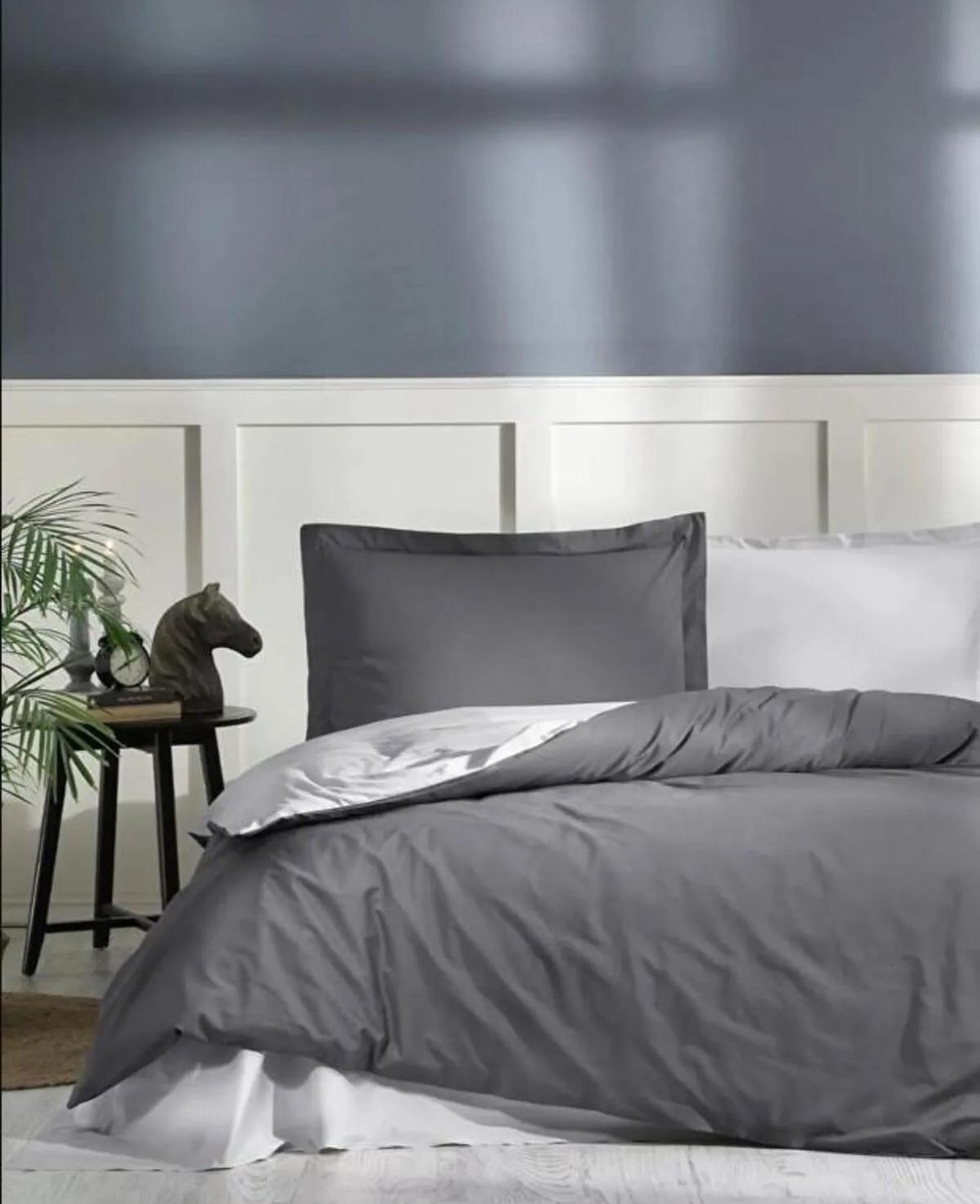 ÖZDİLEK RF GUMUS-ANTRASIT COLOURIST ÇİFT KİŞİLİK NEVRESİM TAKIMI