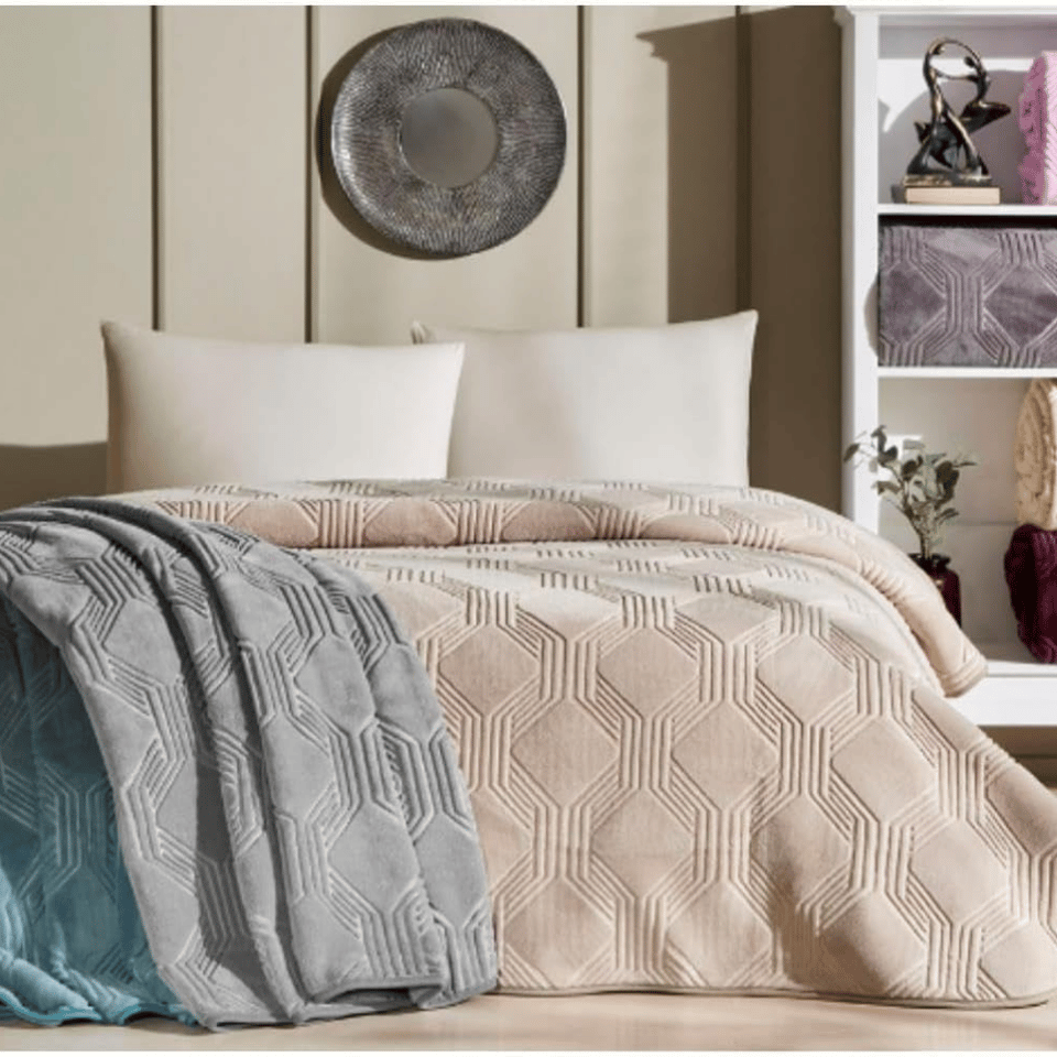 Özdilek Battaniye Trendy Art Deco Kızıl Kahve Tek Kişilik