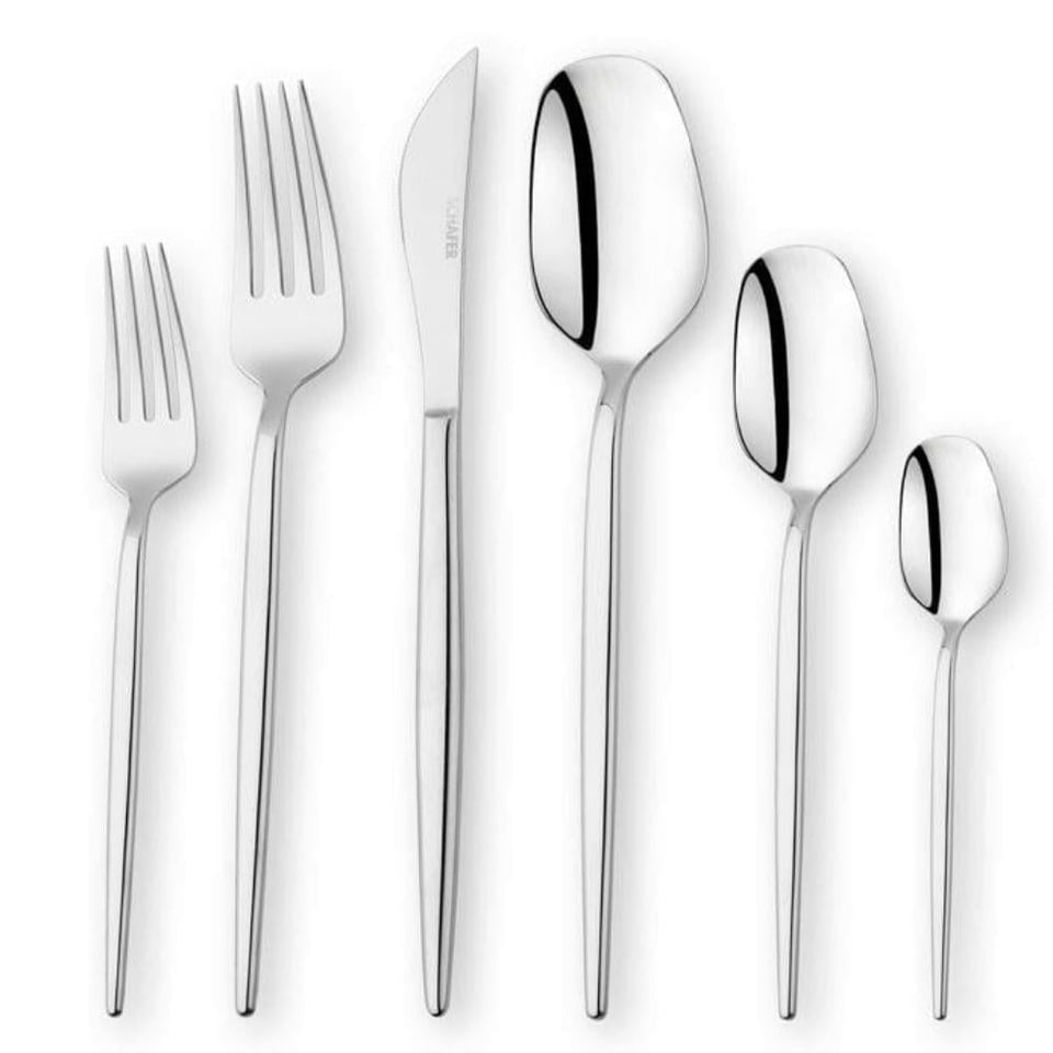 Schafer 1S2812-11001-GUM21 Hamburg 72 Parça Çatal Kaşık Bıçak Takımı-Gümüş