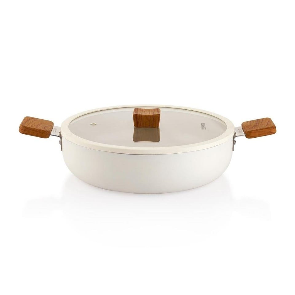 Schafer 1S0848-21001-KRM05 Ceramoni Seramik Basık Tencere 28 Cm-Krem