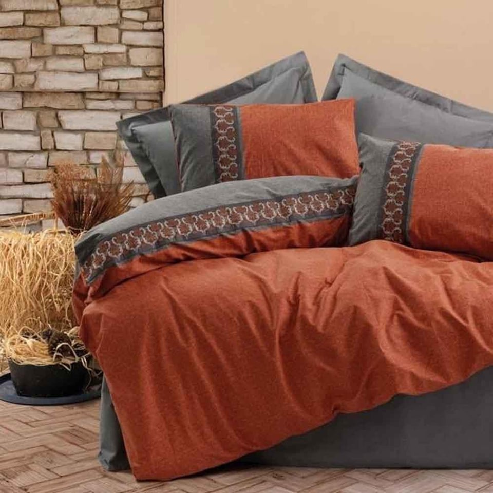 Folk Art Tek Kişilik Nevresim Takımı Tamaya Kiremit