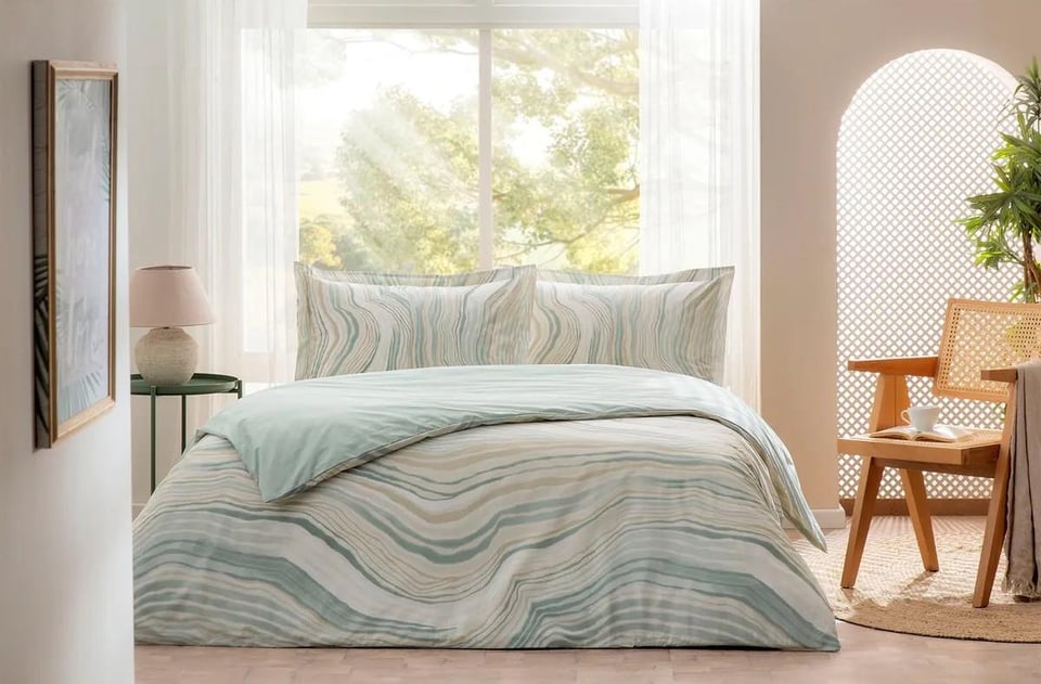 ÖZDİLEK RF MINT NATURAL MARBLE TEK KİŞİLİK NEVRESİM TAKIMI 