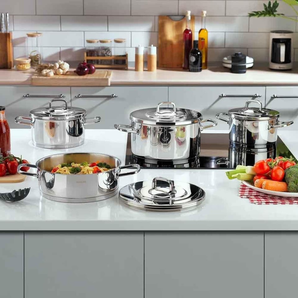 Schafer 1S5713-13002-INX02 New Prime Çelik Tencere Seti  8 Parça-Inox