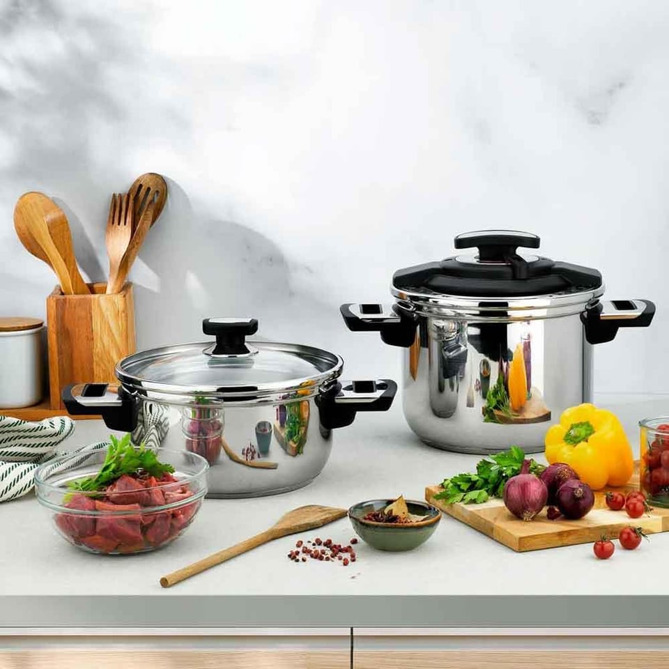 Schafer 1S3209-27002-SIY01 İn-Safe 2 li Düdüklü Tencere Seti 4 Parça-Siyah