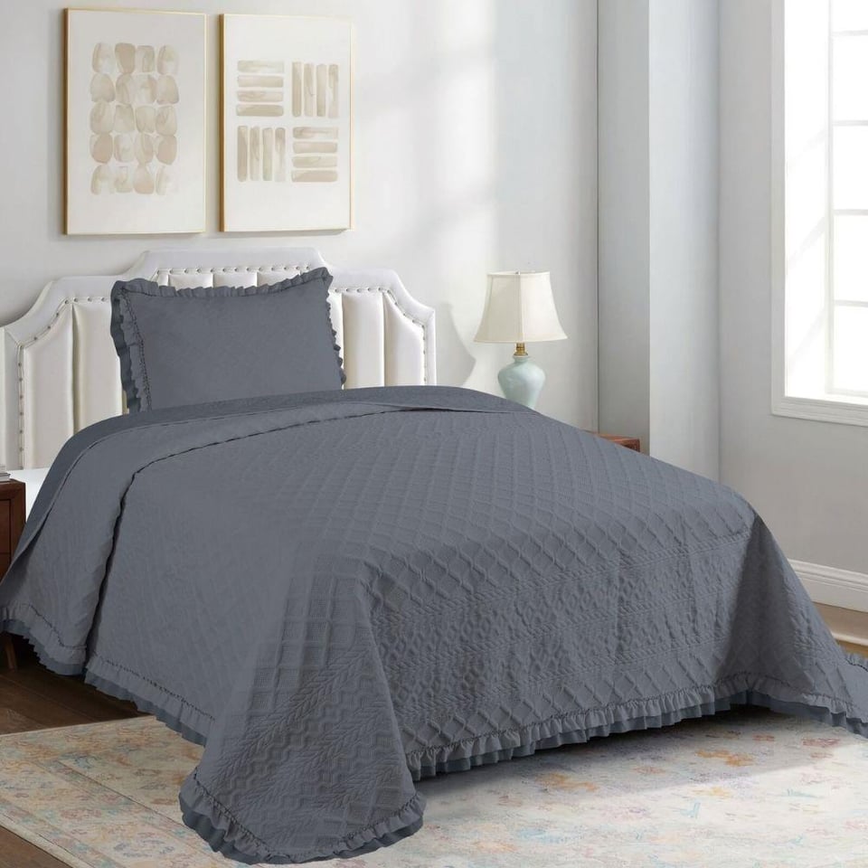 Daintyhome Sara Tek Kişilik  Yatak Örtüsü Takımı Antrasit