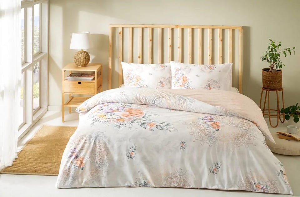 ÖZDİLEK NEV  SOMON FLOWERLAND TEK KİŞİLİK NEVRESİM TAKIMI