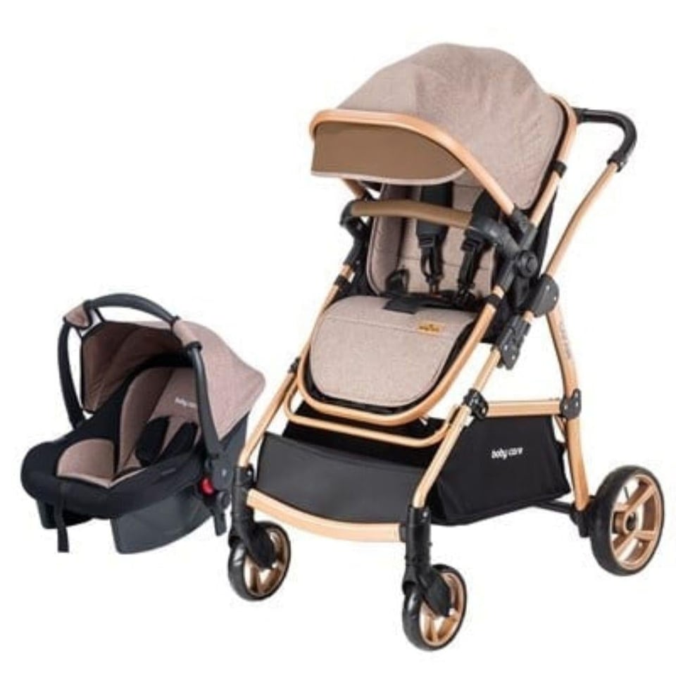 Baby Care 315 Safari Travel Bebek Arabası Kahve Gold