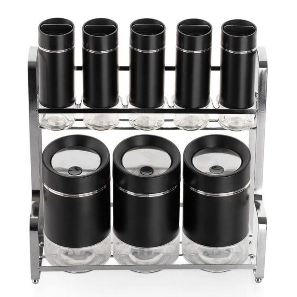 Schafer 1S6475-07001-SIY01 Silver Touch Baharat Takımı 9 Parça-Siyah