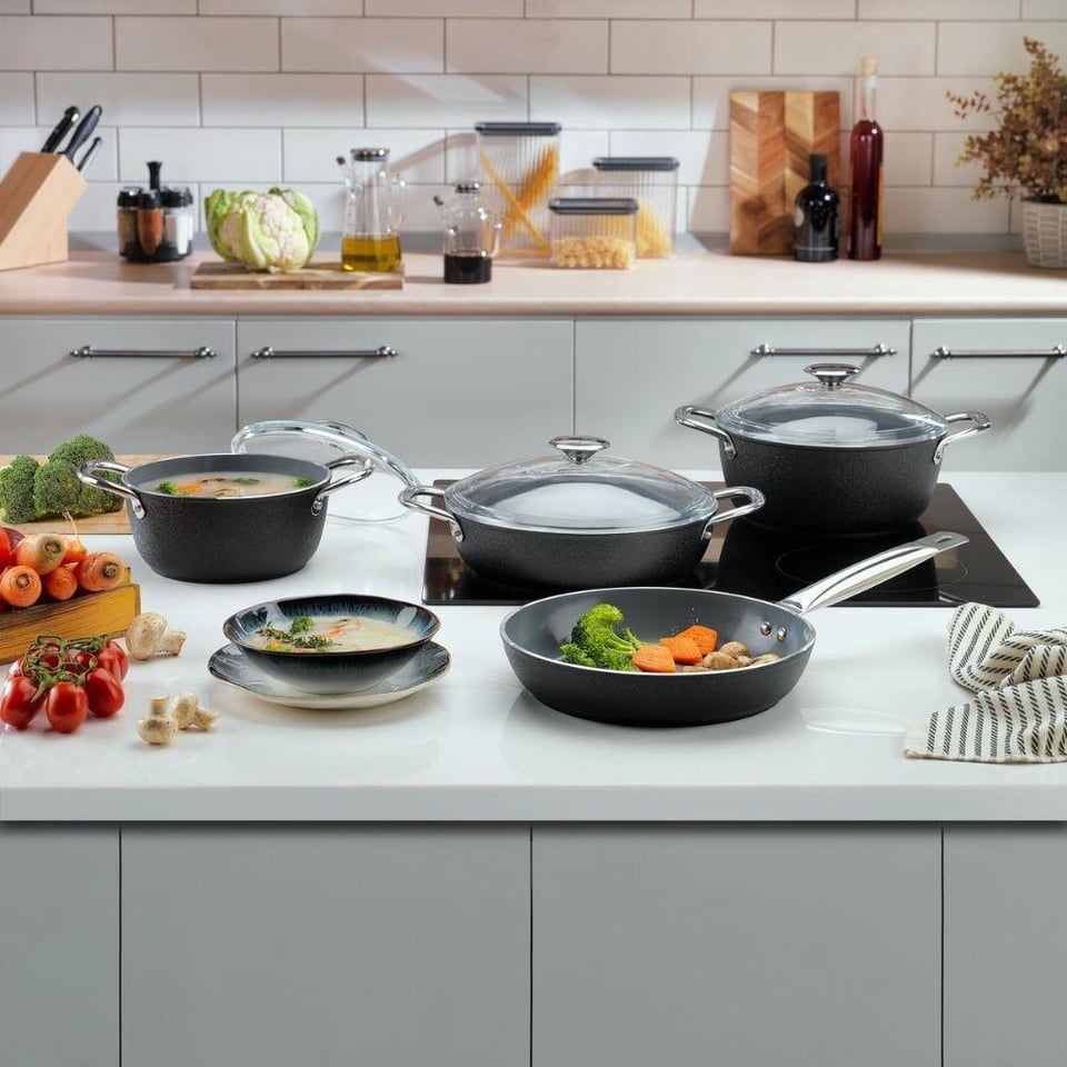 Schafer 1S5122-21003-SIY01 Night Sky Seramik Tencere Seti 7 Parça-Siyah