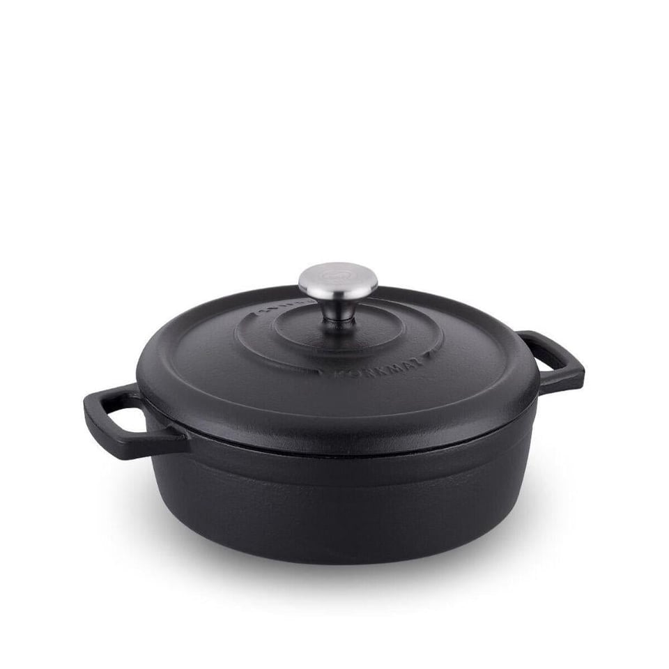 Korkmaz A2849 Casta Döküm Kısa Tencere 26x7 Siyah