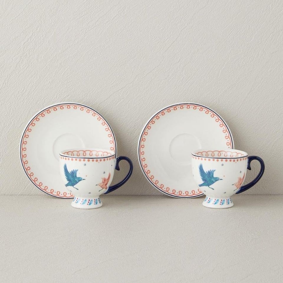 Englısh Home Carnaval Birds Kahve Fincan Takımı 100 m